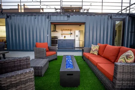 Unique one of a kind container home, Heated Pool, Mtn Views, Huge Outdoor Deck