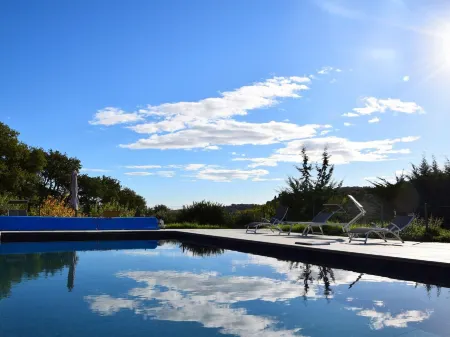 Luxury tent on a farm with swimming pool