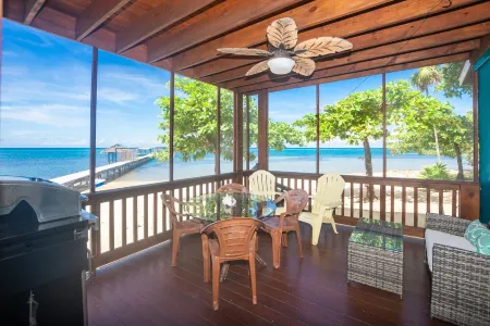 Modern Beachfront Casita with Dock and pool ON THE BEACH