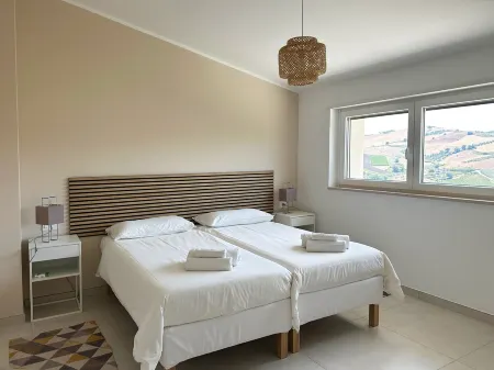 Modern villa with pool, sea and country views