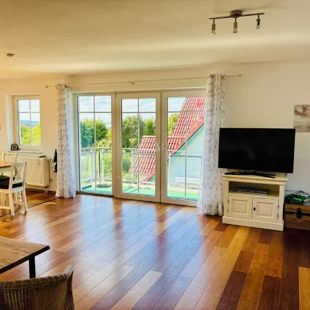 Modern vacation apartment with Baltic Sea view and balcony for 6 people