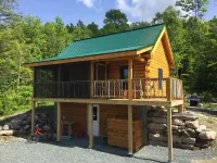 Isolated Log Cabin with Panoramic Views of Cherry Pond and White Mountains