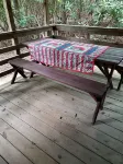 Come to the mountains to a rustic cabin by a creek.
