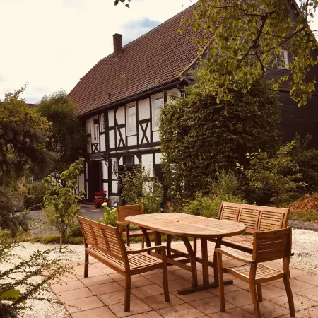 Musikhaus Medebach. This historic house is in the village in Hochsauerland.