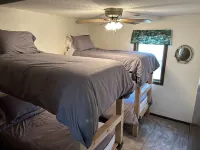 Year round cabin on level lot with dock