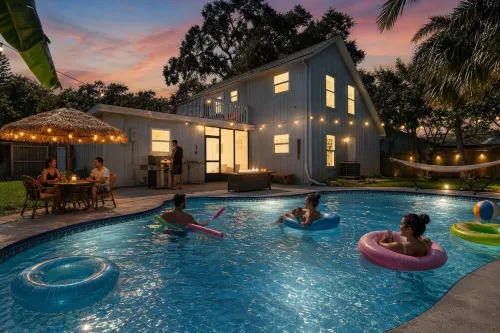Charming 3-Bedroom Tropical Retreat with Private Salt Water Pool - 4-Star