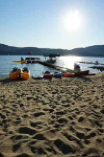 Crystal Clear Lake Water with Spectacular Sandy Beach and Million Dollar Sunsets