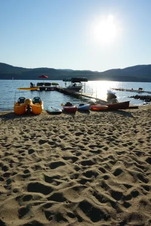 Crystal Clear Lake Water with Spectacular Sandy Beach and Million Dollar Sunsets