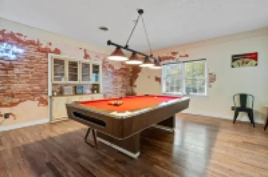 Private Heated Indoor Salt Water Pool House on 4 Acres! 2 Game Rooms & Fire Pit