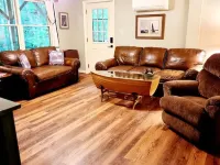 Spacious suite surrounded by nature with living room, fireplace, porch, fire pit Hotels in Caldwell County