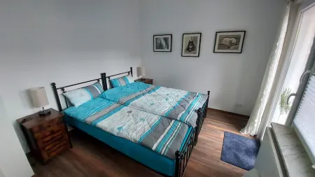 Nice apartment with balcony directly on the Rhine; centrally located