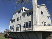 Steps to beach! Custom-built house with panoramic ocean views, wrap-around deck. Hotels near Bishop's Orchards Farm Market & Winery