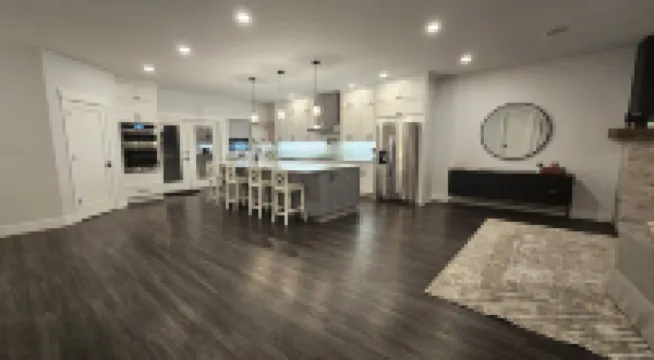 5 bed 2.5 bath w/ detached game room. Open concept, spacious for large groups.