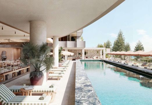 Mondrian Gold Coast 레스토랑 또는 바 전경