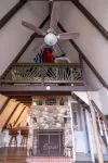 Cozy 2-bedroom Aframe in charming Lake Geneva with a hot tub and fireplace