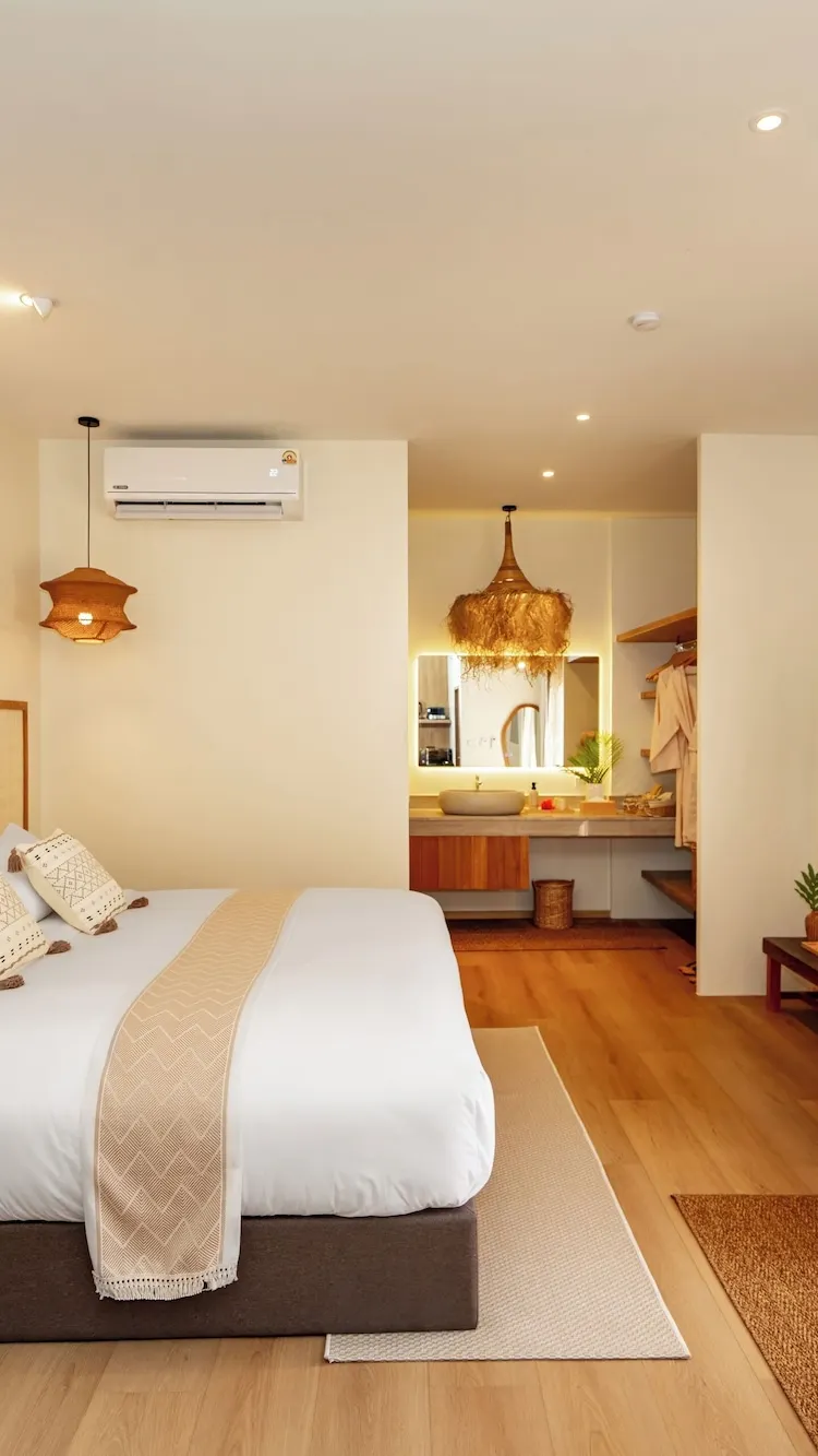 ห้องพรีเมียมเตียงคู่หรือเตียงแฝด ติดบริเวณสวน