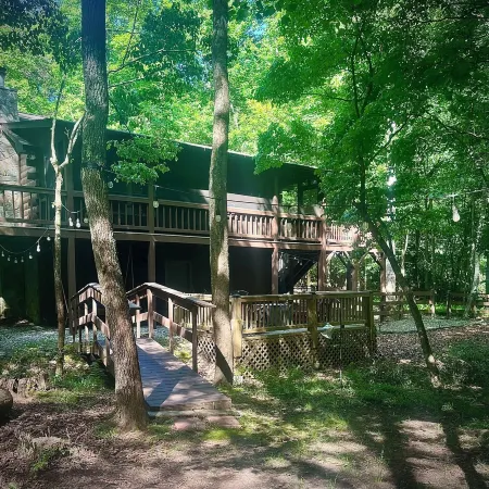 Cozy cabin sitting directly on multiple creeks for the most relaxing stay.