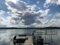 Peaceful Vintage 1920's Lakefront Red Log Cabin