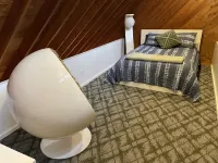 Mid-century A-frame style cabin with lake views near the heart of Amish Country