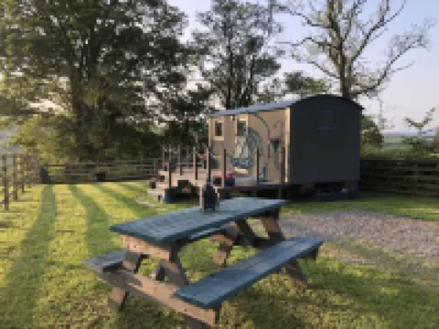 The Peacock Shepherds Hut at Hafoty Boeth Hotels in Corwen