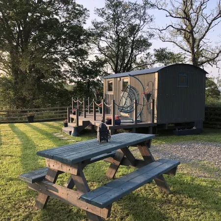 The Peacock Shepherds Hut at Hafoty Boeth