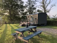 The Peacock Shepherds Hut at Hafoty Boeth Hotels in Gwyddelwern