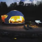 Luxury lakefront dome with private beach, close to nature and town!