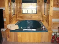 Extremely clean cabin in a quiet setting with an outdoor fire pit.