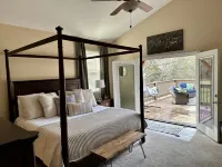 Nestled by the 7th green, large deck areas. Movie theatre for inside or out.