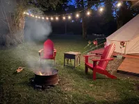 Luxurious Bell Tent on Ischua Creek at Campground Adventures