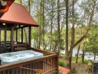 Lakeside Cabin w/ mountain views, dock, fire pit, hot tub, and much more!