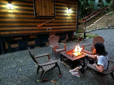 Secluded Jungle Cabin with outdoor tub, Sky Light and Fire Pit in Rincón