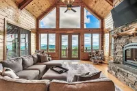Game Rooms + Views: Spacious Mtn Cabin in Murphy! - balcony