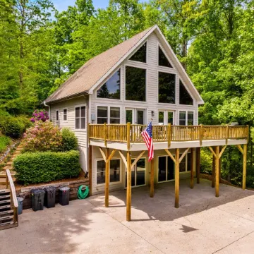 Spacious A-Frame Cabin w/ Air Hockey, Fire Pit, Huge Deck