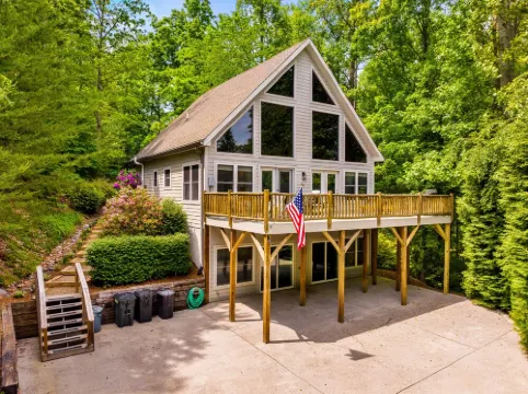 Spacious A-Frame Cabin w/ Air Hockey, Fire Pit, Huge Deck