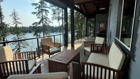 Big Lake House: New House, Lakefront, Covered Decks, Views, Dock & Watercraft