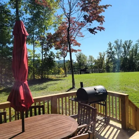 Scenic Mountain Getaway with a Firepit and Amazing Views of Mountains and Horses