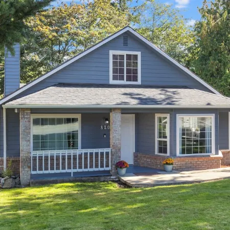 The Blue Haven Getaway, with Window AC Units in the Summer.