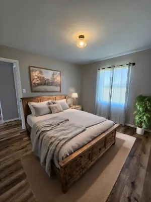 Furnished accommodation with kitchen, one full bath and 2 bedroom's.