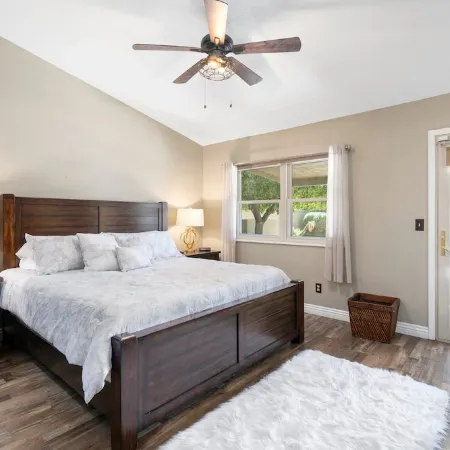 HUGE, heated pool. Family friendly, toys for all!  Big & beautiful backyard!