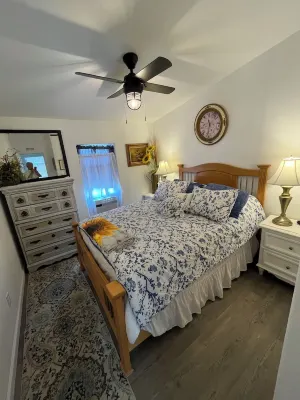 Hidden in the trees!Reasonable Rates-Sleeps 12-Includes kayak for 4.New listing!