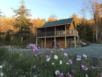 Isolated Log Cabin with Panoramic Views of Cherry Pond and White Mountains