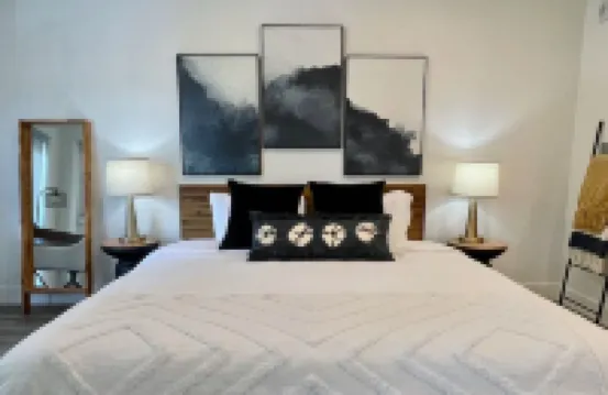 Work Here • Secure • Elevator • Luxe Kitchen & Bath • King Bed • W/D • Gig WiFi