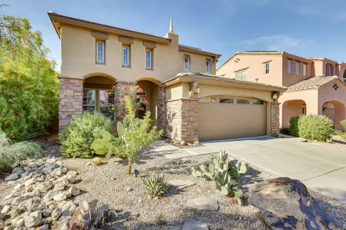 Resort style backyard w/ private heated pool & spa