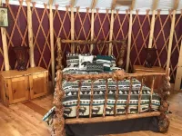 Blue yurt, out in the woods! Unplugged, you are out in nature away from it all.