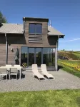 Modern House-new building with a distant view in the National Park, the "Eifelsteig" Hotels near Urfttalsperre and Urftausee