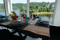 Apartments- Saaldorf WG 6 with balcony and view of the reservoir