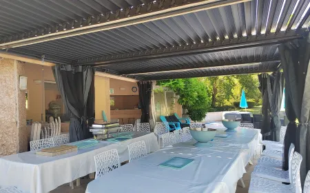 Large 600M2 property, tennis and 60sqm pool house with bar-kitchen on 10000 sqm