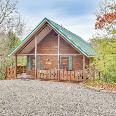 2-Tier Deck & Hot Tub: Quiet Sevierville Cabin