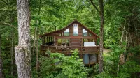 Mountain Views! Private Cabin, Firepit & Hot Tub, Fireplace--Dog Friendly!